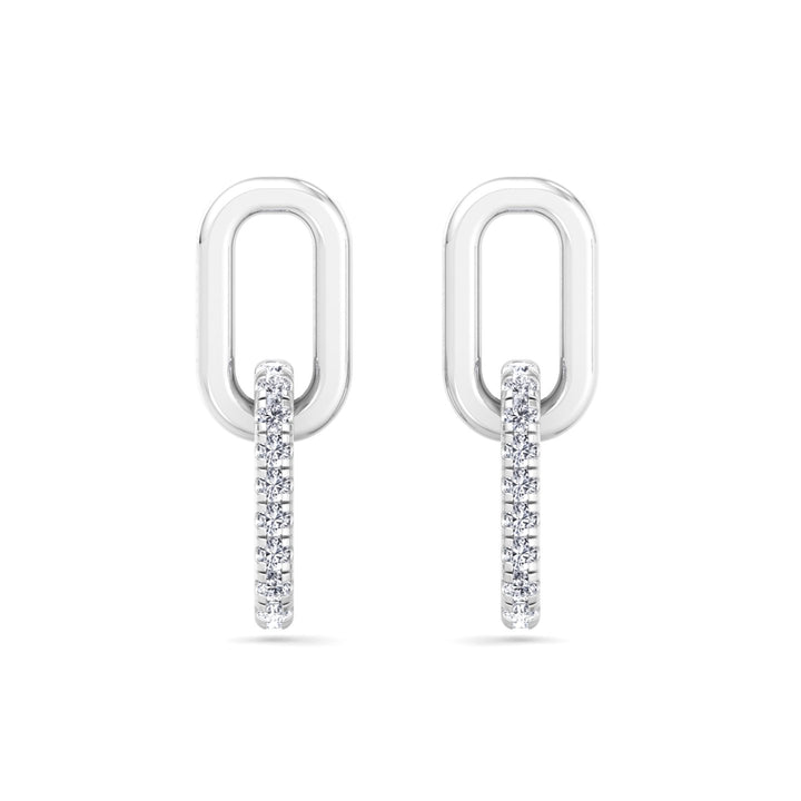WG Paperclip Chain Lab Grown Diamond Earrings 4