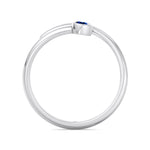Bleu - Round Cut Blue Sapphire Bezel Set Stacking Ring - Gem Jewelers Co