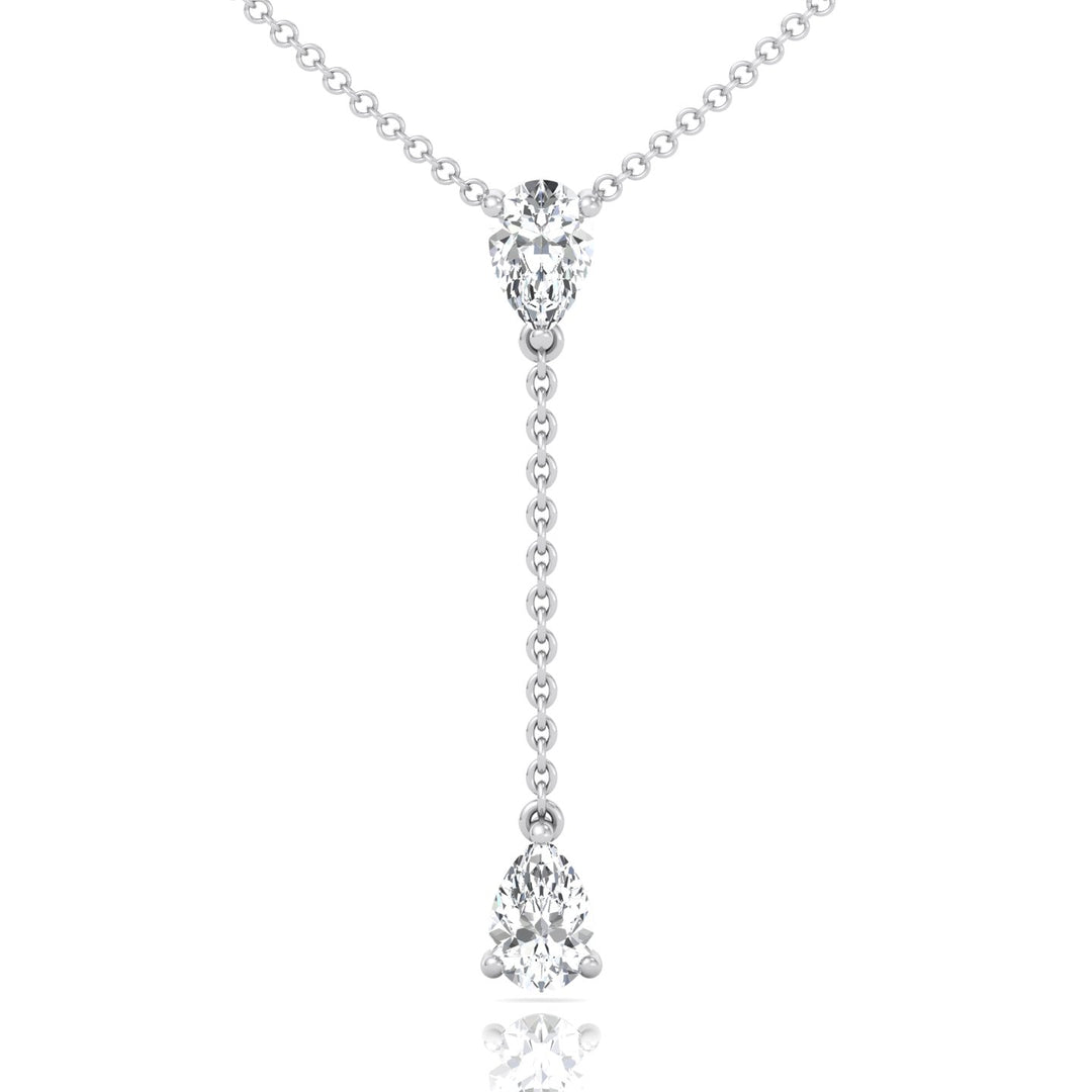 .50CT Pear Shape Natural Diamond Lariat Necklace