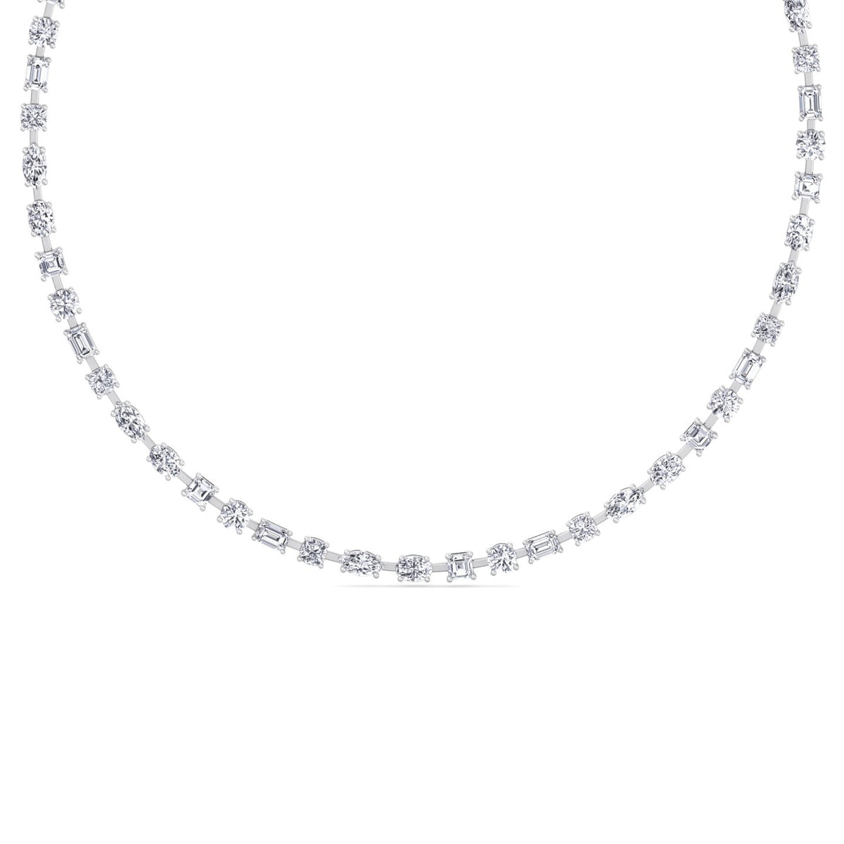 Selani - Multi Shape Diamond Tennis Necklace - Gem Jewelers Co