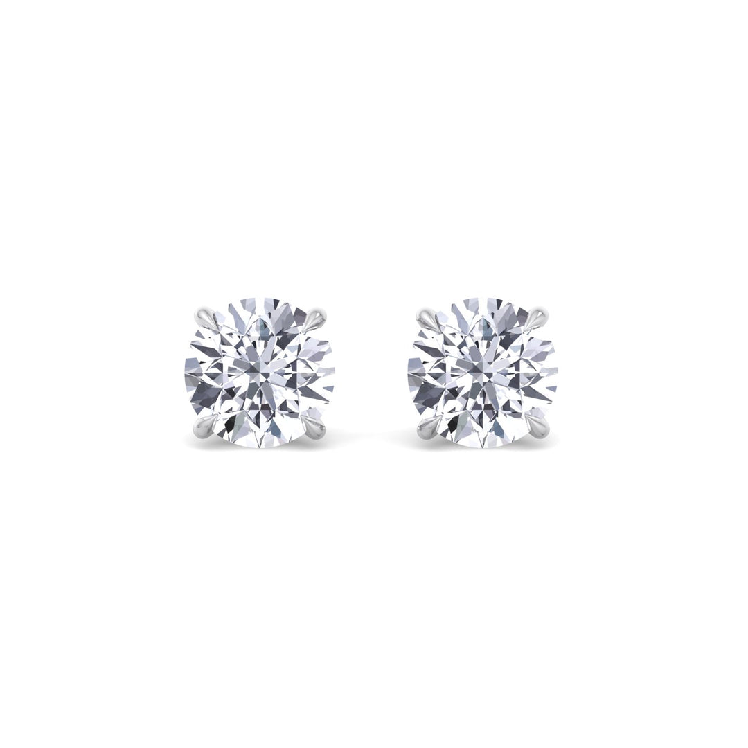 4 Prong Round Natural Diamond Studs