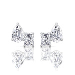 Radiant and Pear Shape Toi Et Moi Natural Diamond Studs-14K-18K- White Gold
