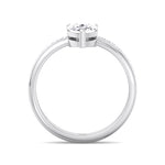 Zelie - Floating Pear Shape Diamond Double Band Engagement Ring - Gem Jewelers Co