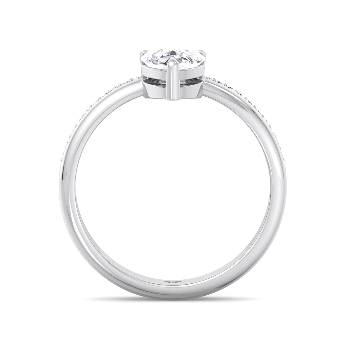 Zelie - Floating Pear Shape Diamond Double Band Engagement Ring - Gem Jewelers Co