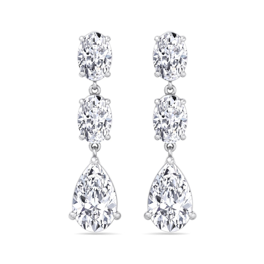 Wynn - Oval and Pear Shape Diamond Drop Earrings - Gem Jewelers Co