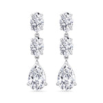 Wynn - Oval and Pear Shape Diamond Drop Earrings - Gem Jewelers Co