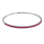 Rossa - Flexible Natural Red Ruby Bangle in 14K Solid Gold - Gem Jewelers Co 2