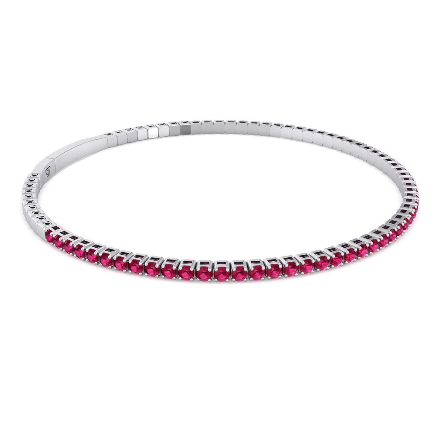 Rossa - Flexible Natural Red Ruby Bangle in 14K Solid Gold - Gem Jewelers Co 2