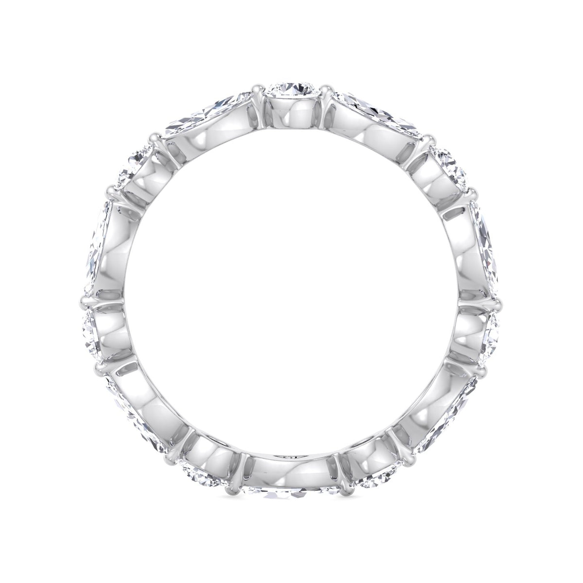 Daria - Marquise and Round Eternity Wedding Band - Gem Jewelers Co