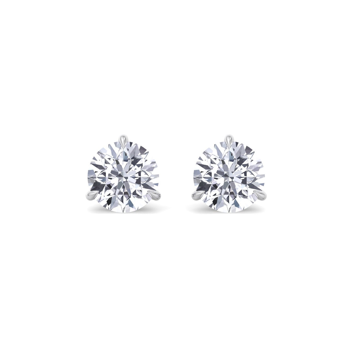 1CT T.W Round Natural Diamond Studs in 14K Gold ( Super Deal) - Gem Jewelers Co