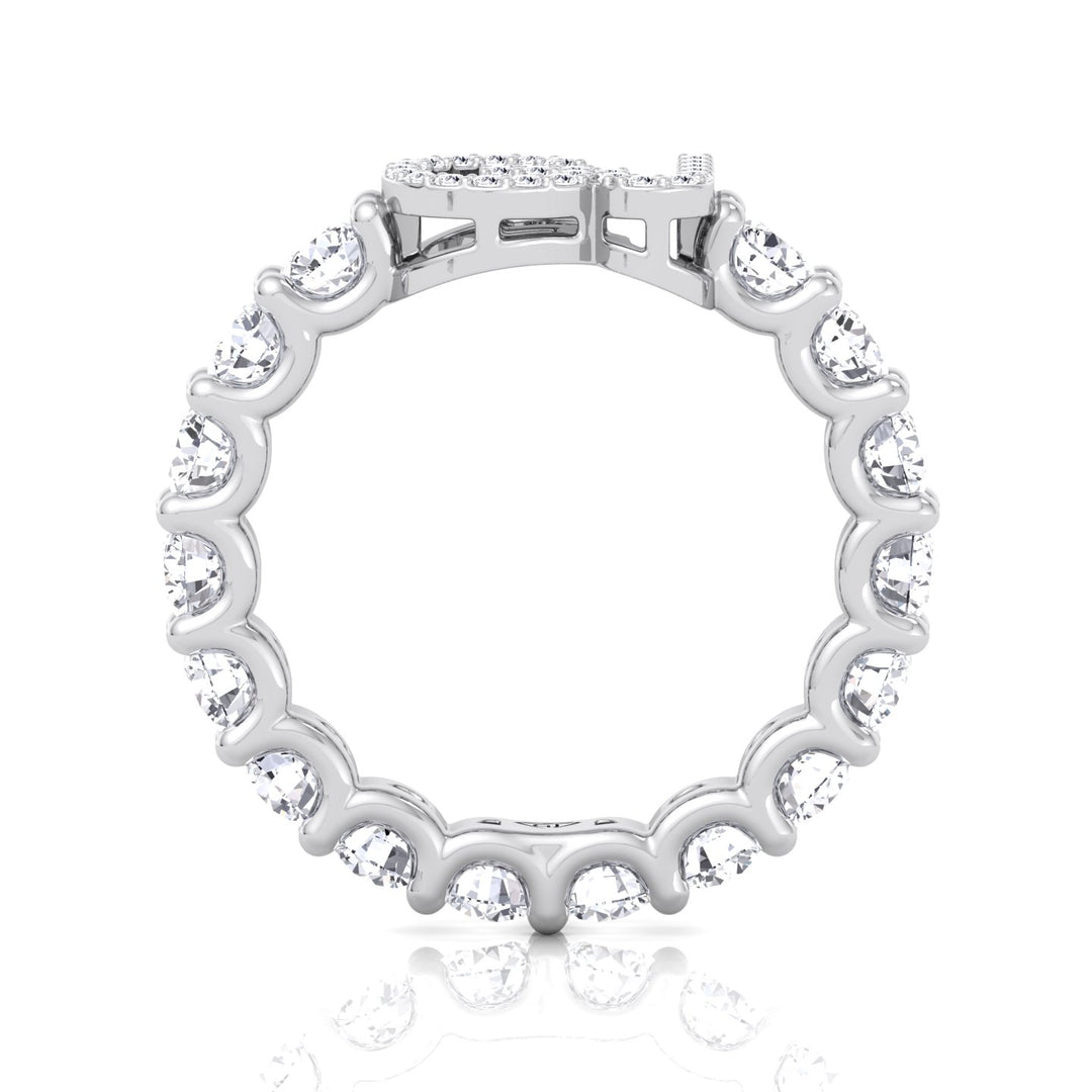 Custom Initial Round Shape Natural Diamond Eternity Band