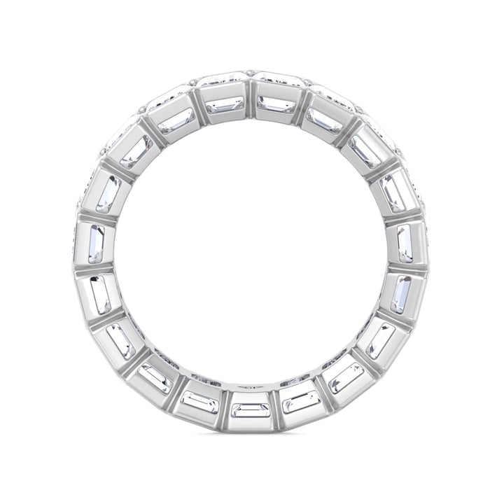 Half Bezel Set Emerald Cut Natural Diamond Eternity Band