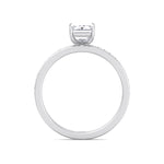 Ferizia - Emerald Shape Diamond Engagement Ring with Channel Set Band - Gem Jewelers Co