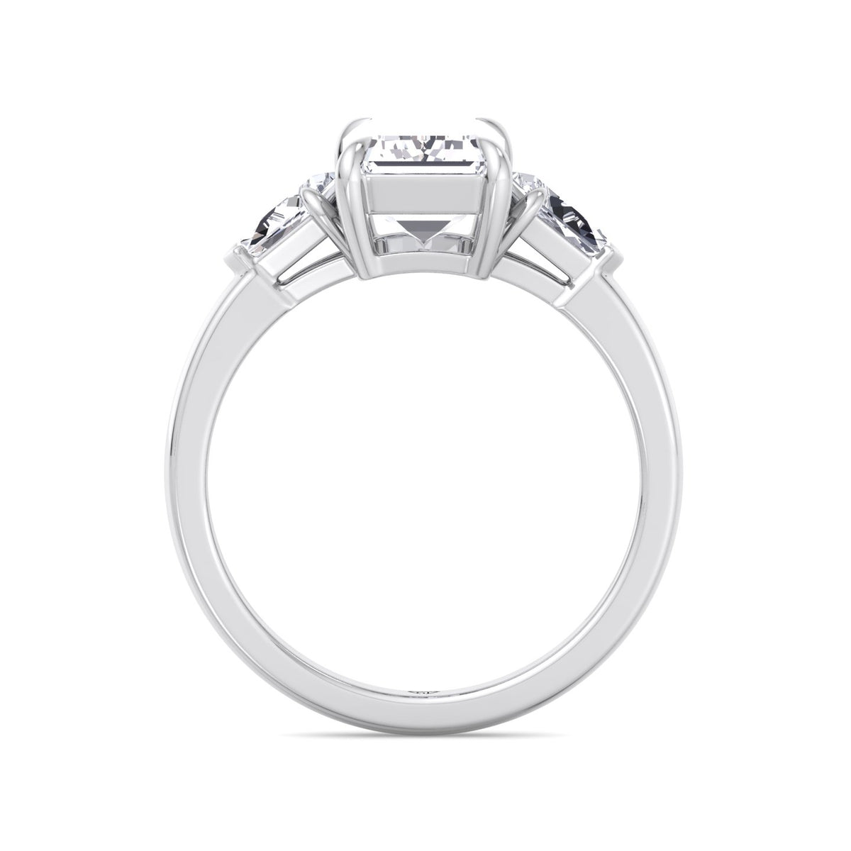 Caterina - Emerald Shape Diamond Engagement Ring With Tapered Baguette Side Stones - Gem Jewelers Co