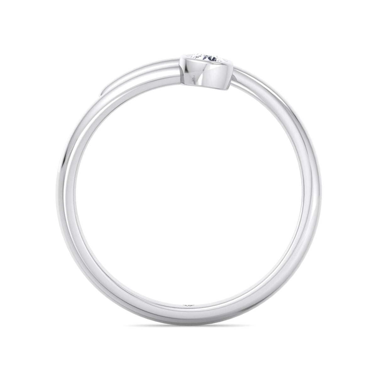 Sylvie - Round Cut Diamond Bezel Stacking Open Ring - Gem Jewelers Co