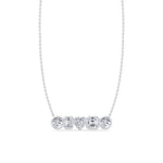 Bezel-Set Multi-Shape-Diamond-Pendant-Solid-White-Gold