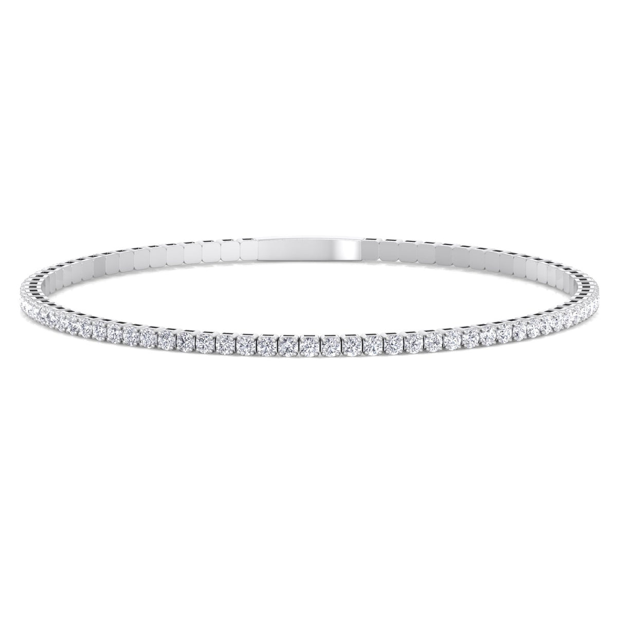Flexible Natural Diamond Full Bangle in 14K white gold 3CT