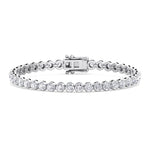 Natural diamond tennis bracelet crown prong White Gold
