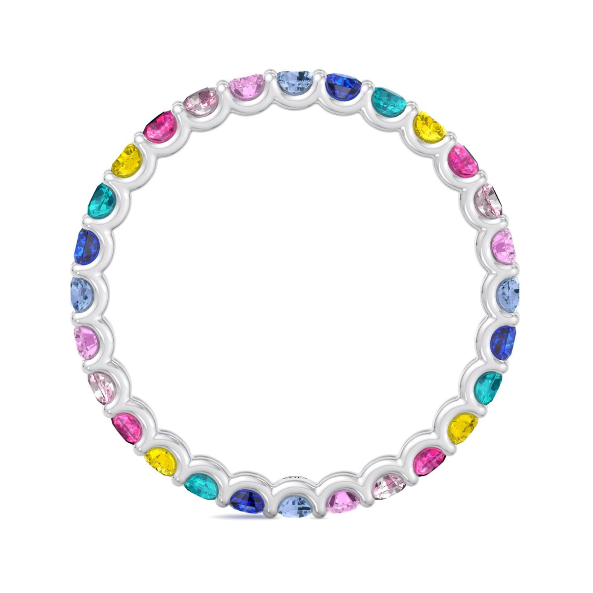 Luccia - Multi-Color Gemstones Eternity Band - Gem Jewelers Co