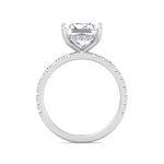 Madella - Princess Shape Hidden Halo Diamond Engagement Ring with Pave Band - Gem Jewelers Co