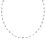 4-Prong Round Natural Diamond Bar Necklace White Gold  18K