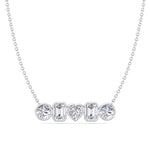 Carina - Three Shape Natural Diamond Pendant Necklace in Bezel Setting - Gem Jewelers Co
