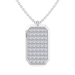 Vito - Diamond Dog Tag Pendant Necklace - Gem Jewelers Co