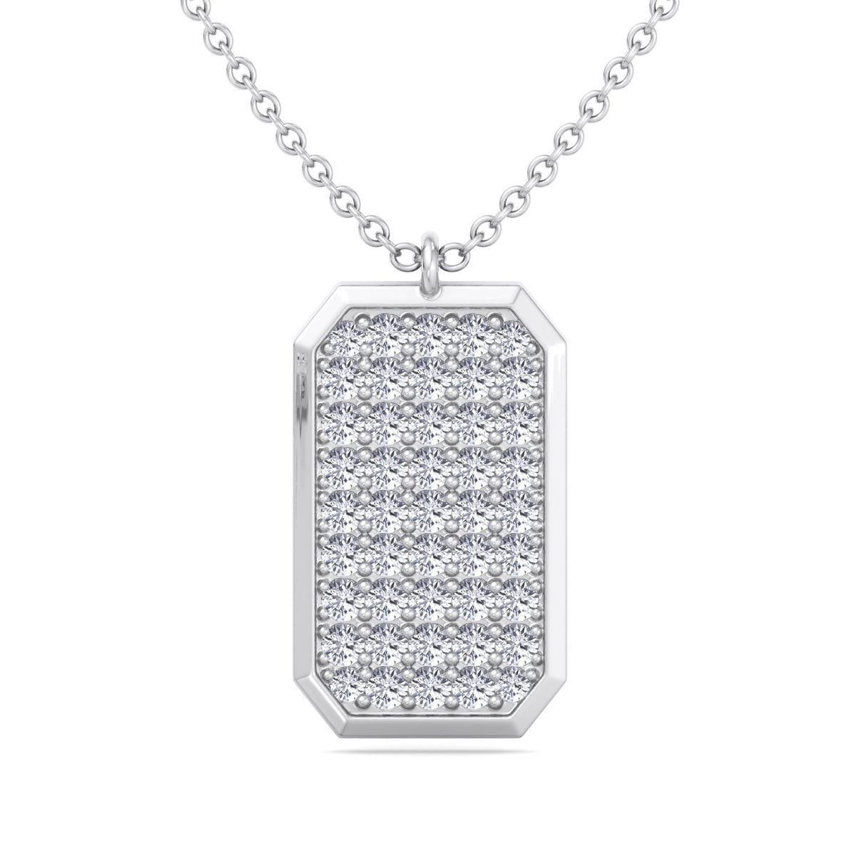 Vito - Diamond Dog Tag Pendant Necklace - Gem Jewelers Co