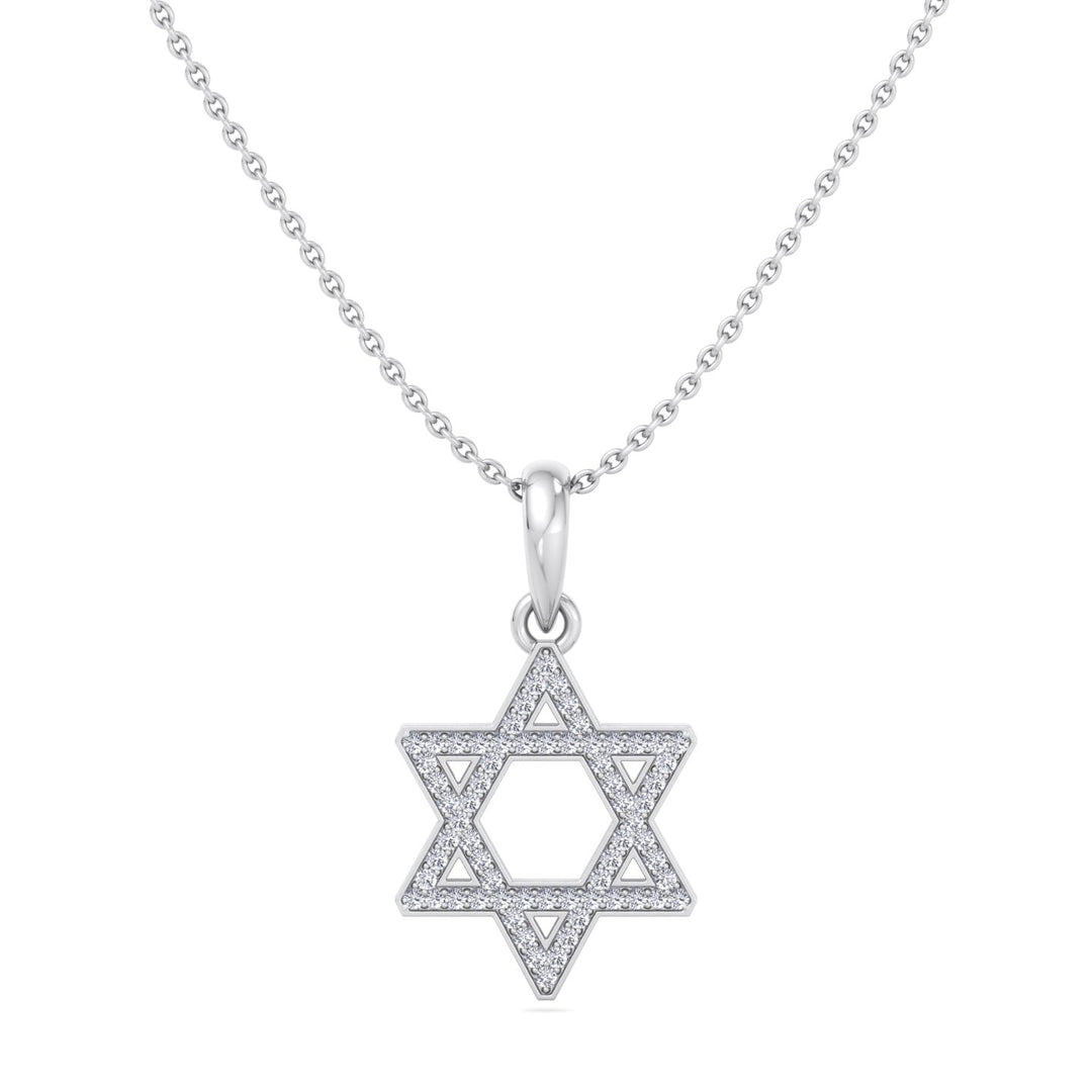 .35CT Star Of David Pendant Natural Diamond Pendant Necklace