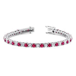 Sophie - Natural Diamond & Ruby Tennis Bracelet - Gem Jewelers Co