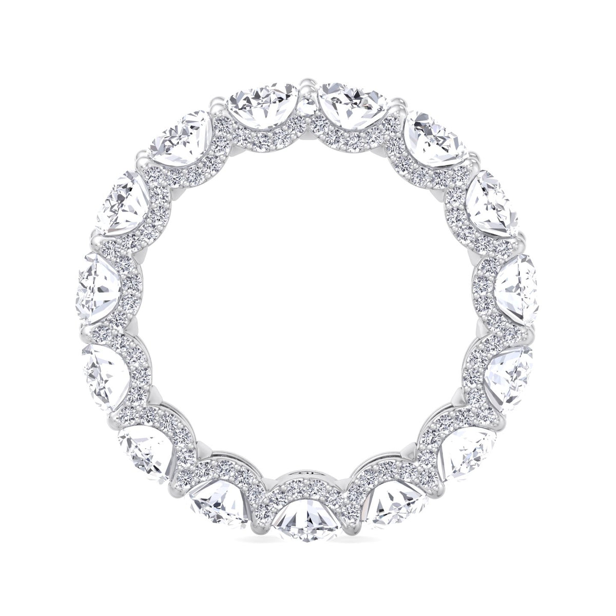 Frances - Oval Cut Diamond Eternity Band With Invisible Halo - Gem Jewelers Co