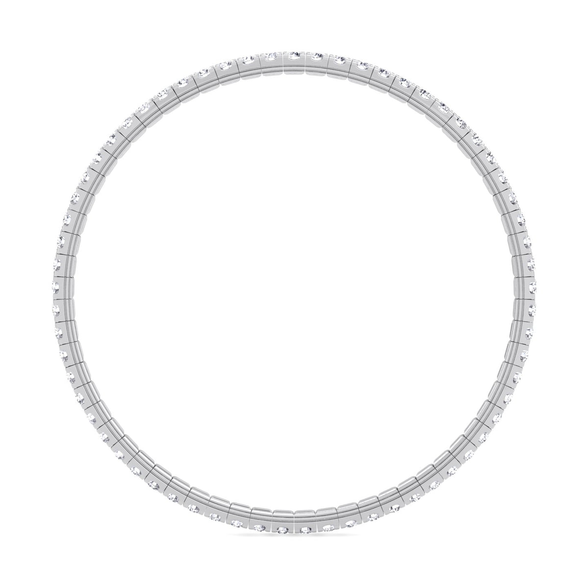 Flexible Tennis Bracelet -3CT-6CT-White Gold