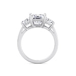 Paolina - 3 Stone Emerald & Trapezoid Diamond Engagement Ring - Gem Jewelers Co