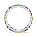 Cartia - Multi-Color Emerald Shape Eternity Band - Gem Jewelers Co