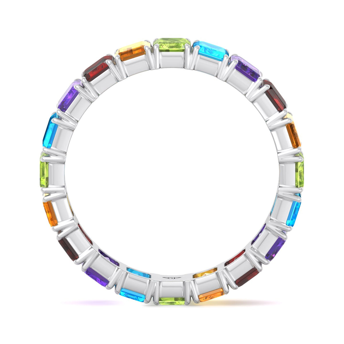 Cartia - Multi-Color Emerald Shape Eternity Band - Gem Jewelers Co