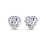 Tiana - Heart Shape Diamond Halo Studs - Gem Jewelers Co