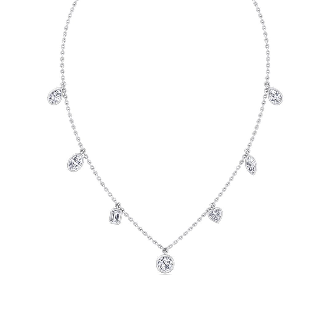 Multi Shape Diamonds By The Yard Necklace ( 1.10CT T.W )