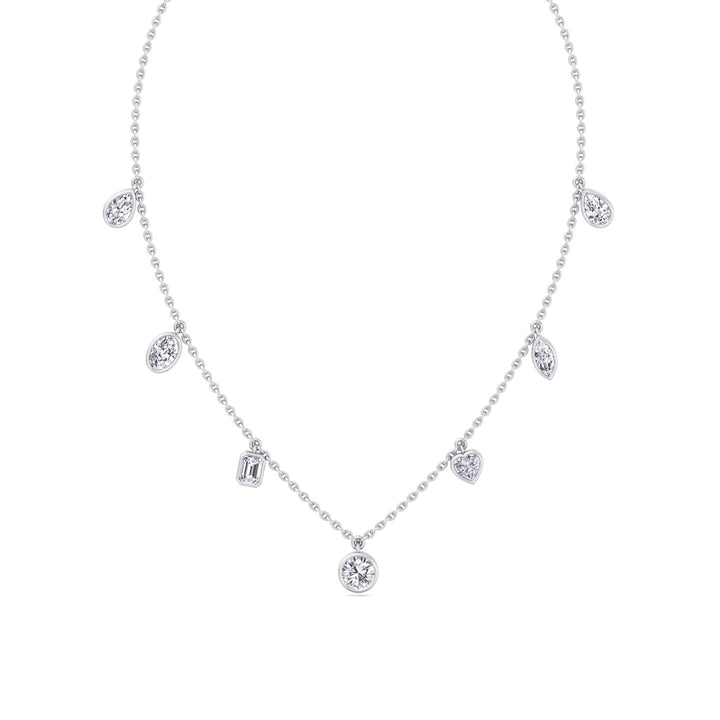 Multi Shape Diamonds By The Yard Necklace ( 1.10CT T.W )