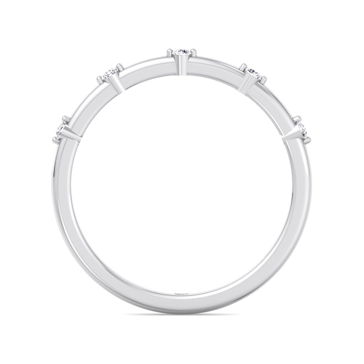 Myra - 5 Stone Round Diamond Dainty Ring Single Prong - Gem Jewelers Co