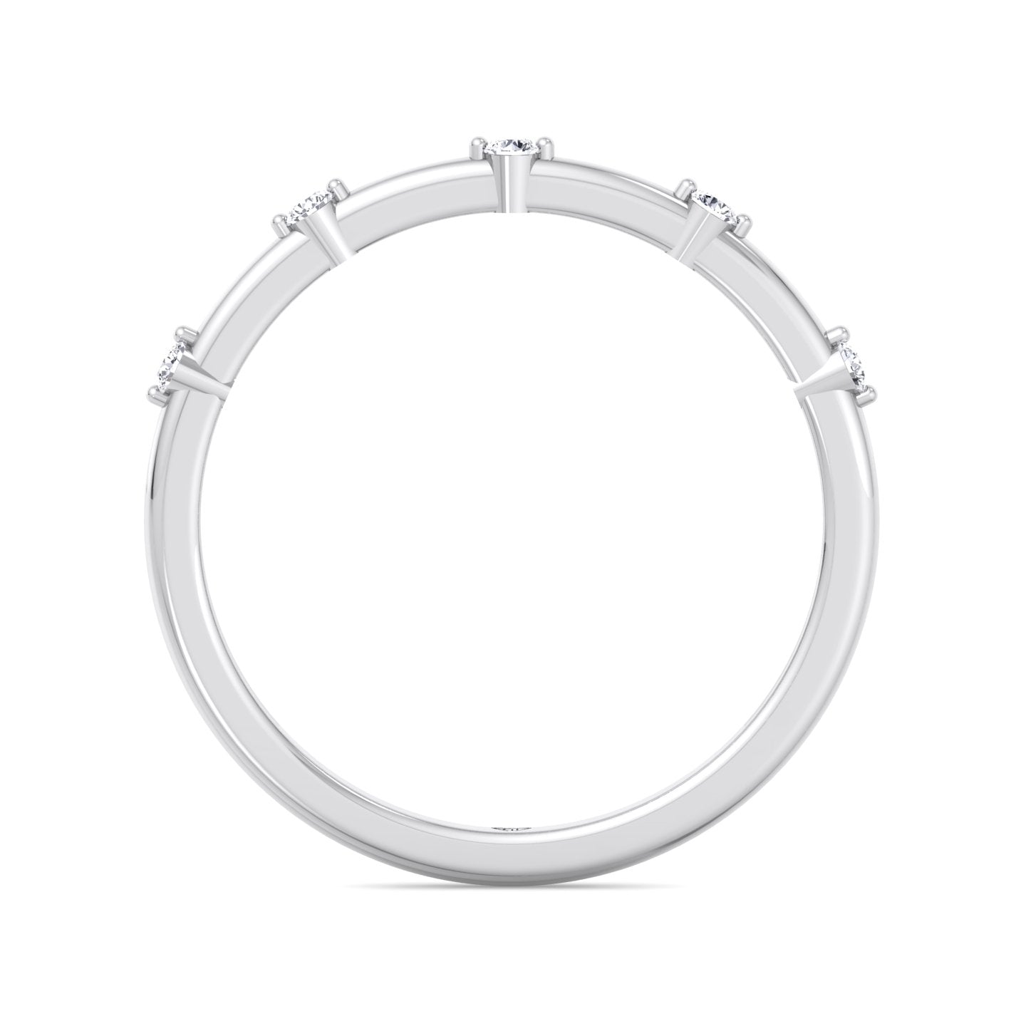 Myra - 5 Stone Round Diamond Dainty Ring Single Prong - Gem Jewelers Co