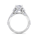 Fiorella - Oval Shape Diamond Engagement Ring with Marquise Shape Side stones and Twisted Pave Band - Gem Jewelers Co