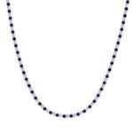 Sara - Alternating Blue Sapphire and Natural Diamond Tennis Necklace - Gem Jewelers Co