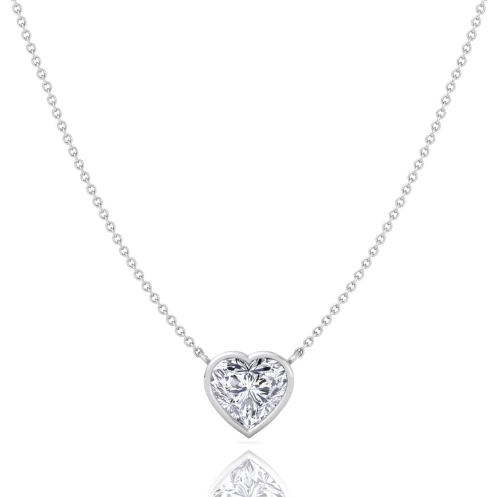 Heart Shape Natural Diamond Bezel Set Pendant