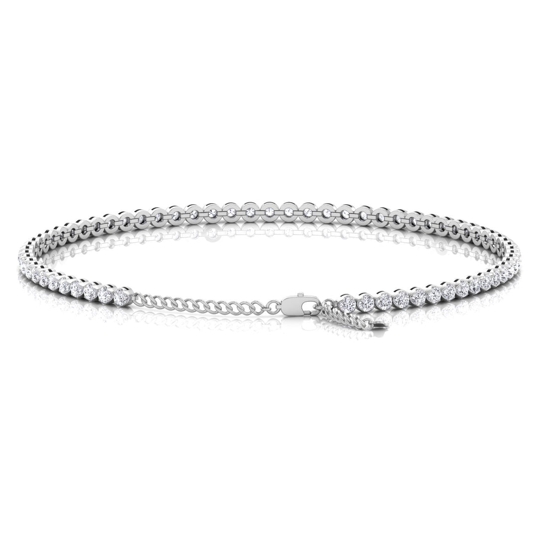 Everyday Dainty Natural Diamond Tennis Bracelet G Color VS2 Clarity .65CT T.W 14K Solid Gold