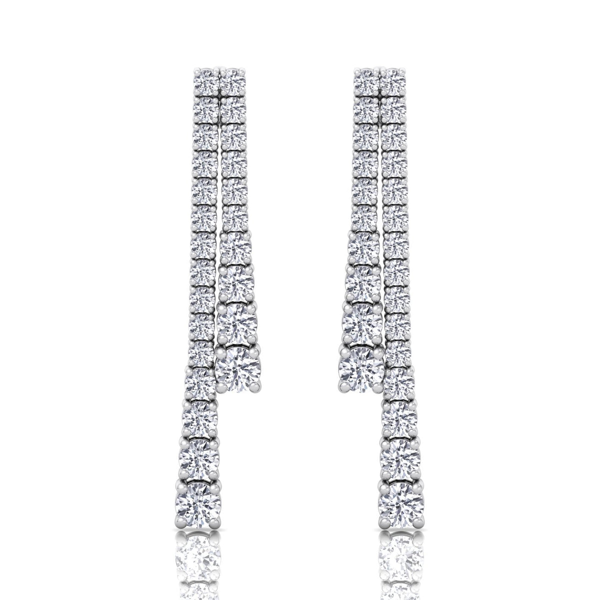 Double-Strand-Graduated-Natural-Diamond-Dangle-Earrings-2CT-White-Gold 