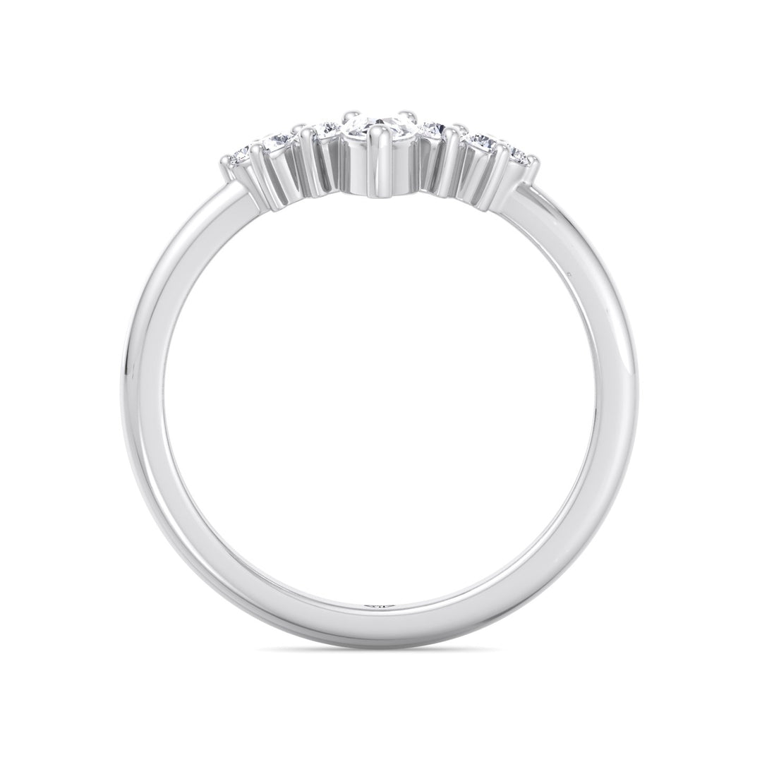 WG Pear Shape Natural Diamond Curved Tiara Engagement Ring 5