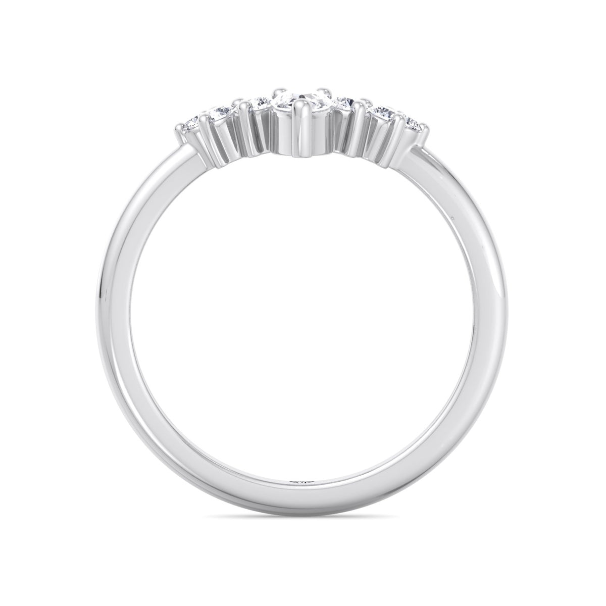 WG Pear Shape Natural Diamond Curved Tiara Engagement Ring 5