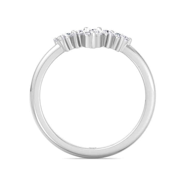 WG Pear Shape Natural Diamond Curved Tiara Engagement Ring 5