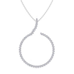 4.8CT T.W. Circle Swirl Pendant with Marquise Shape White Gold 14K 18K