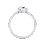 Monza - Round Bezel Set Engagement Ring with Pave Band - Gem Jewelers Co